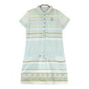 MUNSING WEAR マンシングウェア 半袖ワンピース ボーダー柄 ブルー系 M 【中古】ゴルフウェア レディース その1