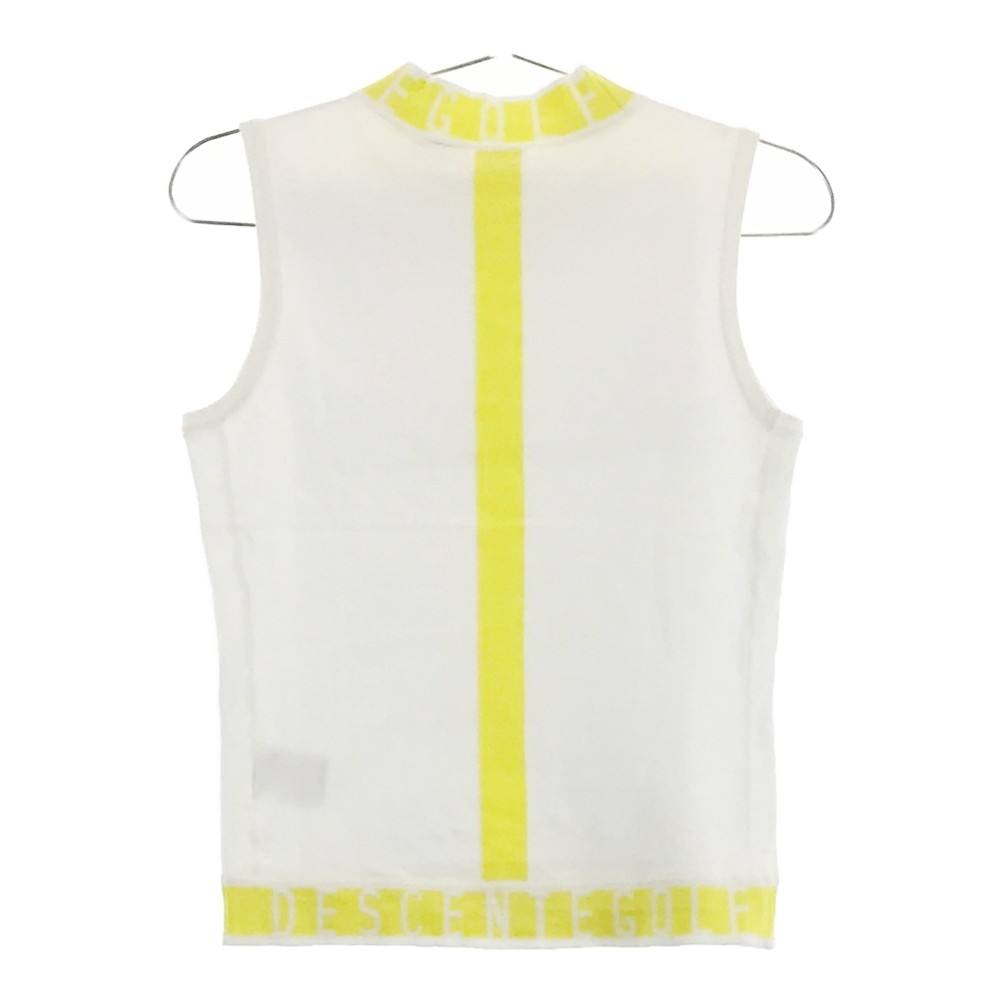 DESCENTE GOLF デサントゴルフ 2023年モデル ハイネックノースリーブ ニットセーター ホワイト系 M 【中古】ゴルフウェア レディース