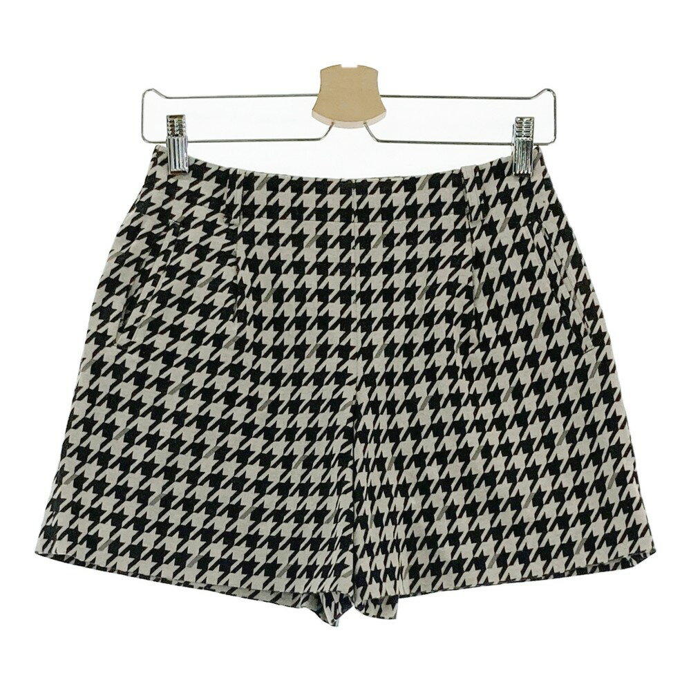 23区GOLF ニジュウサンクゴルフ キュロットパンツ 千鳥総柄 ブラック系 58 【中古】ゴルフウェア レディース