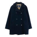 BURBERRY バーバリー FNA93-932 中綿切替 ウールコート ネイビー系 40 【中古】レディース