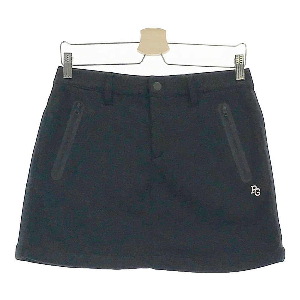PEARLY GATES パーリーゲイツ 裏起毛ニットスカート ネイビー系 1 【中古】ゴルフウェア レディース