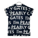 PEARLY GATES パーリーゲイツ 半袖ワンピース ロゴ 総柄 ネイビー系 1 【中古】ゴルフウェア レディース