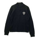 KISS ON THE GREEN キスオンザグリーン ハーフジップ ニットセーター ブラック系 2 【中古】ゴルフウェア レディース