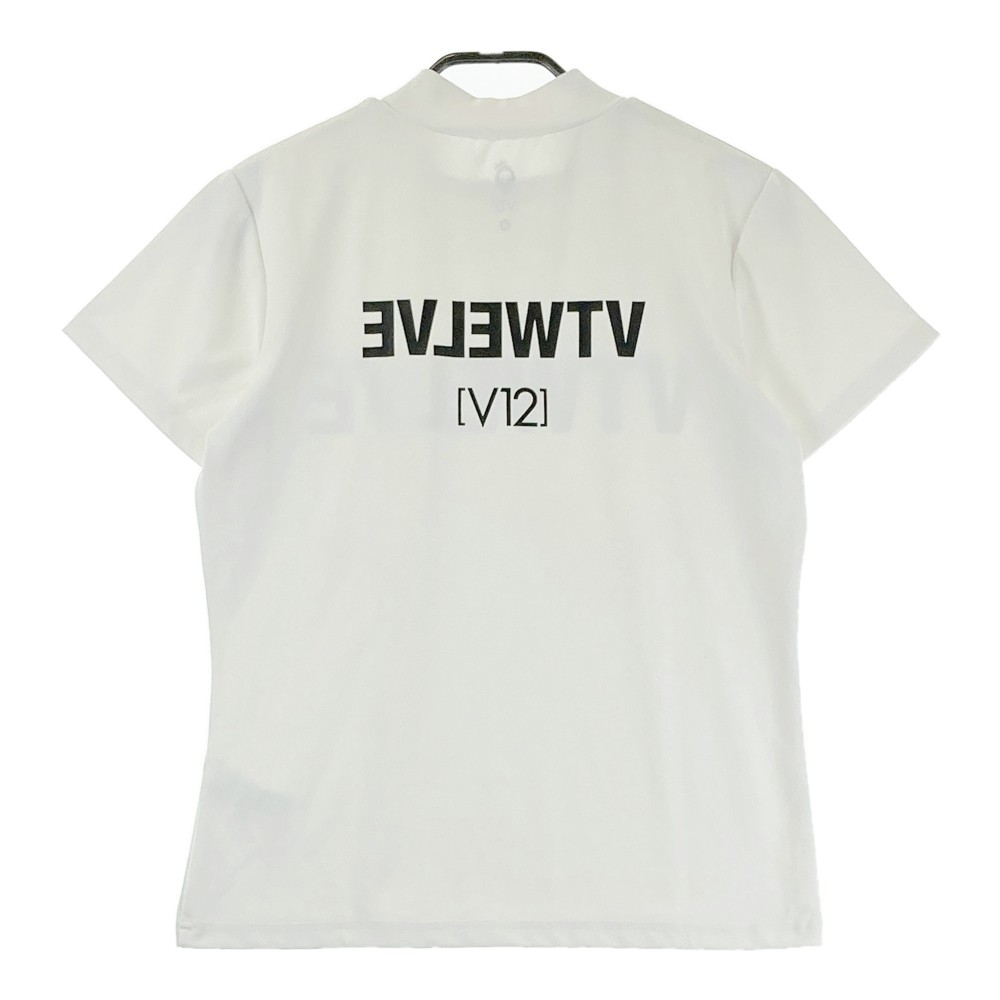 V12 ヴィトゥエルブ ハイネック 半袖Tシャツ ロゴカモフラ柄 ホワイト系 0 【中古】ゴルフウェア レディース