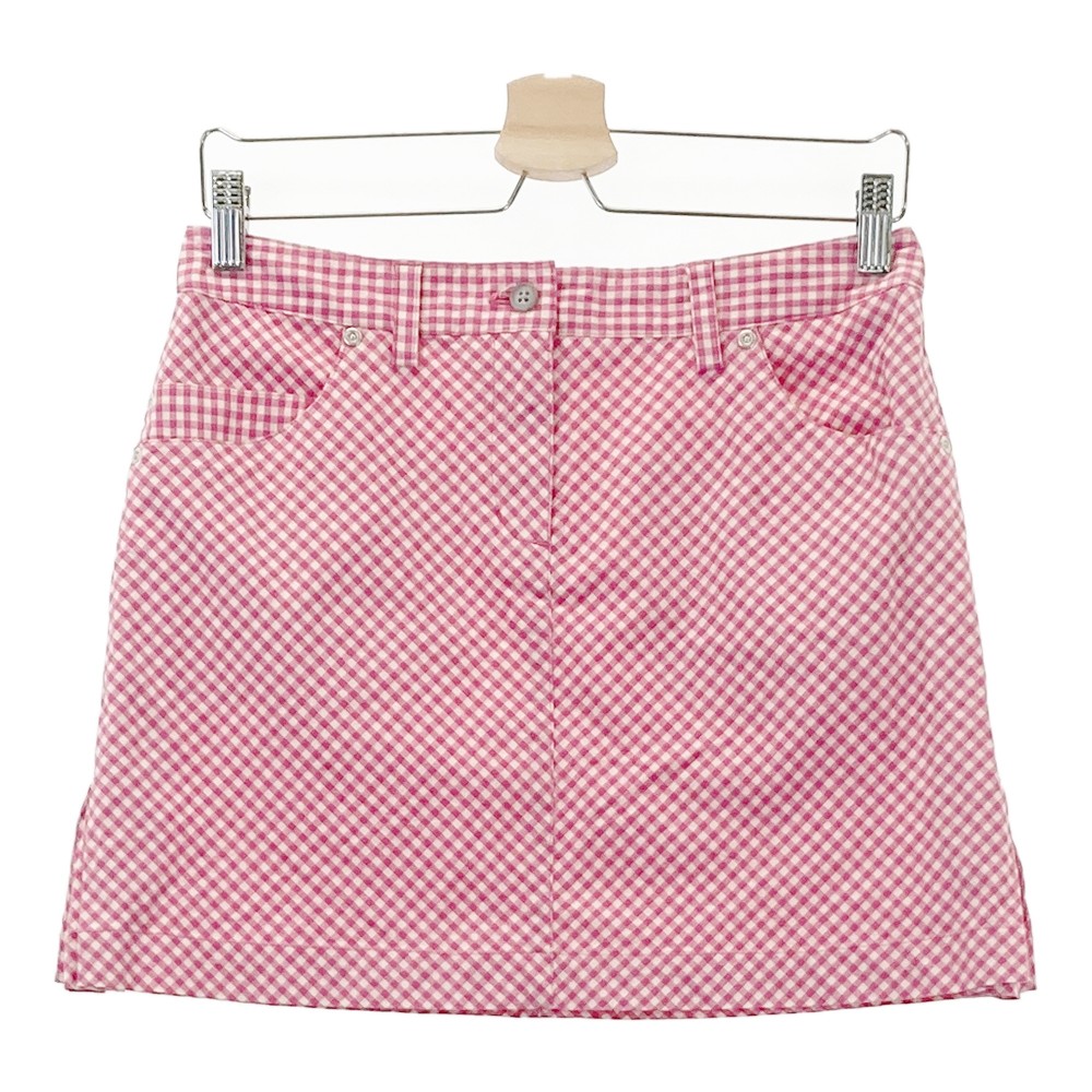 FIDRA フィドラ スカート チェック柄 ピンク系 M 【中古】ゴルフウェア レディース
