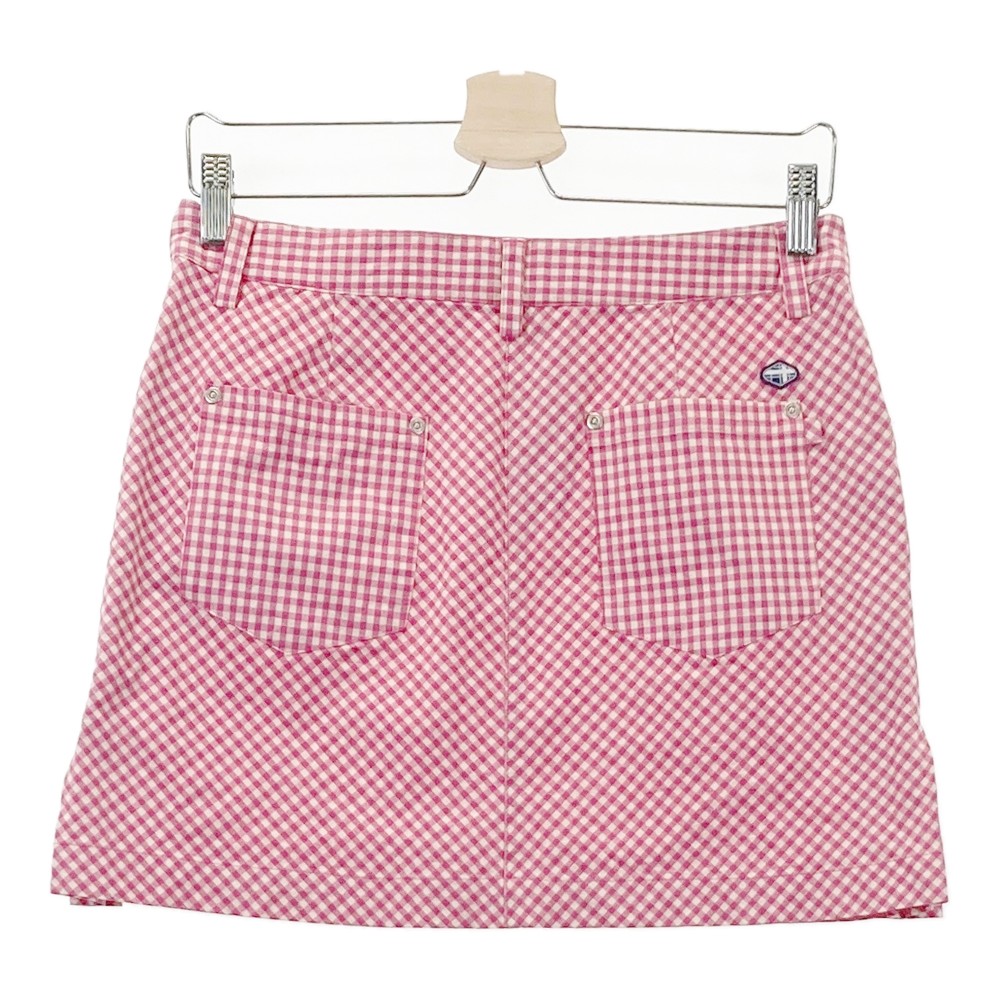 FIDRA フィドラ スカート チェック柄 ピンク系 M 【中古】ゴルフウェア レディース