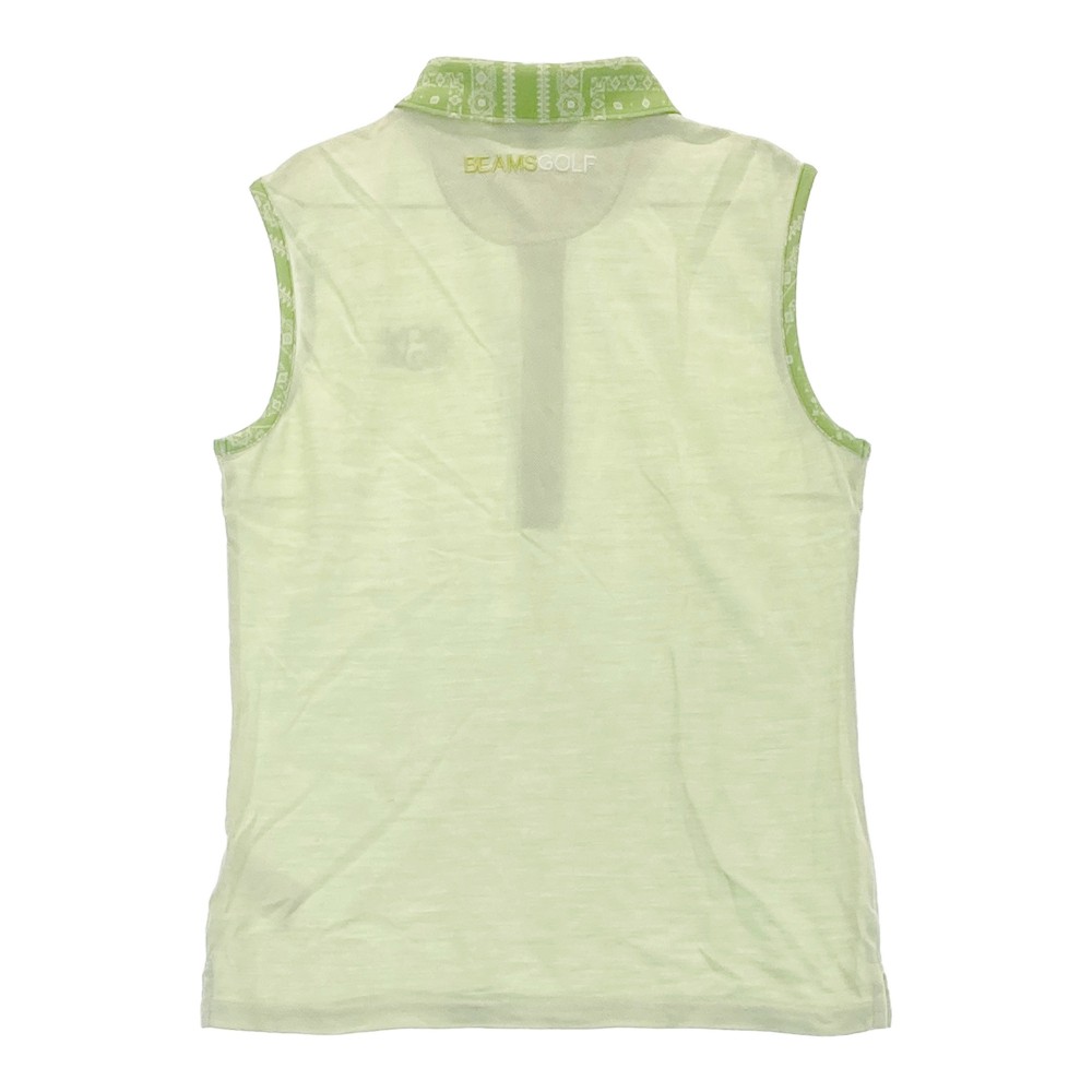 BEAMS GOLF ビームスゴルフ ノースリーブポロシャツ グリーン系 M 【中古】ゴルフウェア レディース