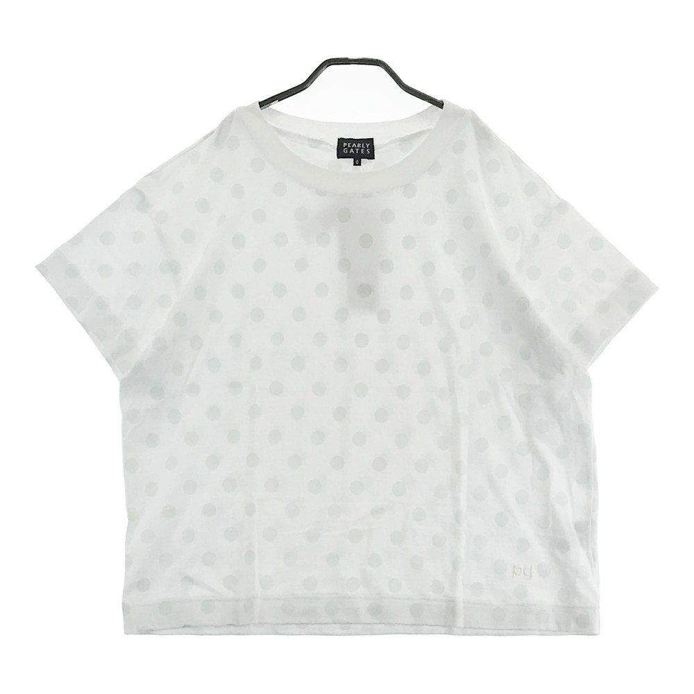 PEARLY GATES パーリーゲイツ 055-7163510 半袖Tシャツ ドット柄 ホワイト系 0 【中古】ゴルフウェア ..