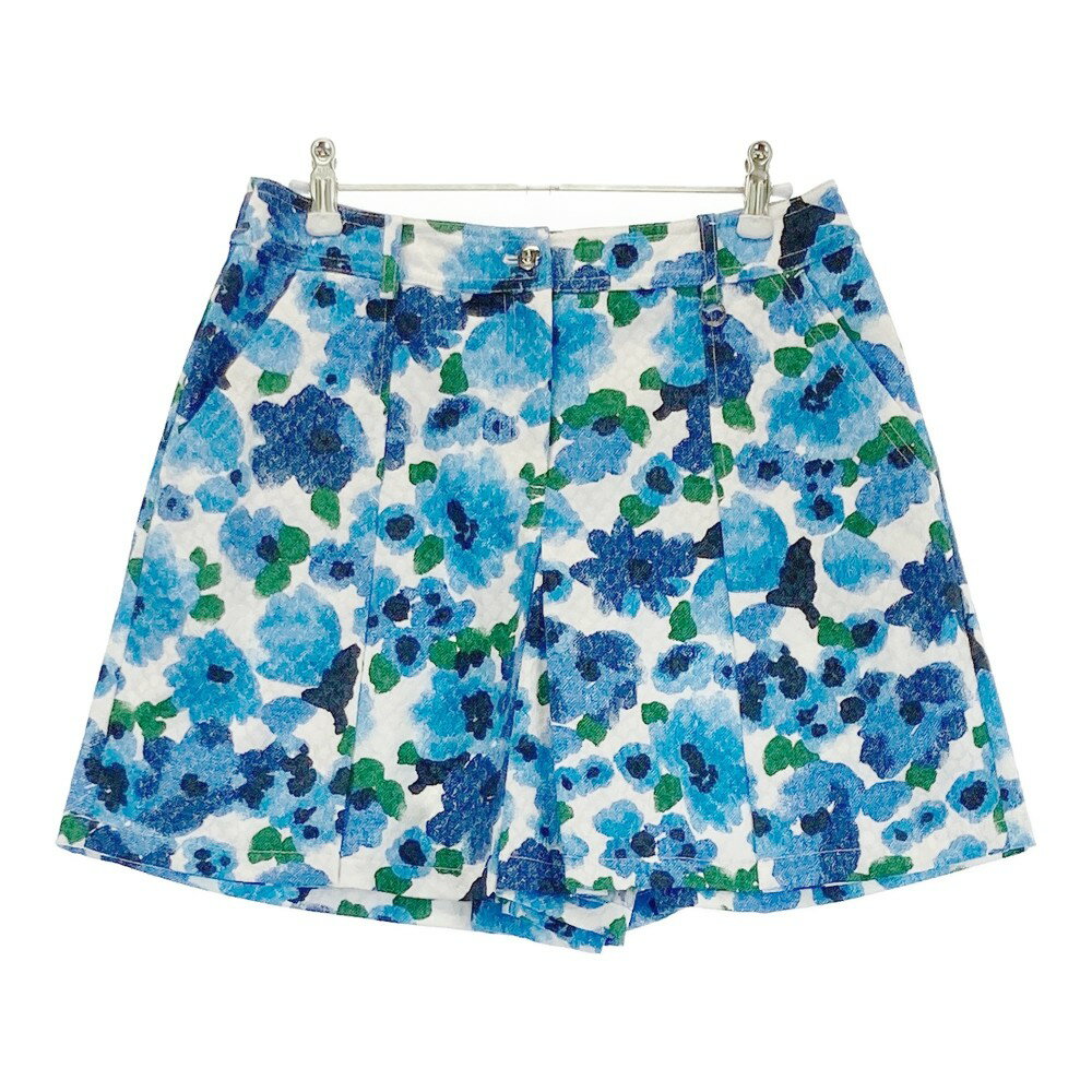 ADABAT アダバット キュロットパンツ 花柄 ホワイト系 38 【中古】ゴルフウェア レディース