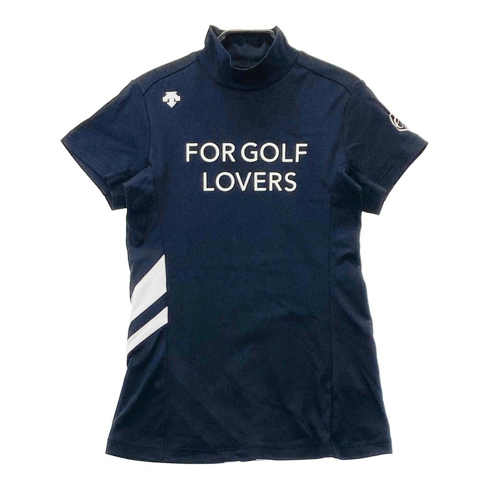 DESCENTE GOLF デサントゴルフ ハイネック 半袖Tシャツ ネイビー系 S 【中古】ゴルフウェア レディース