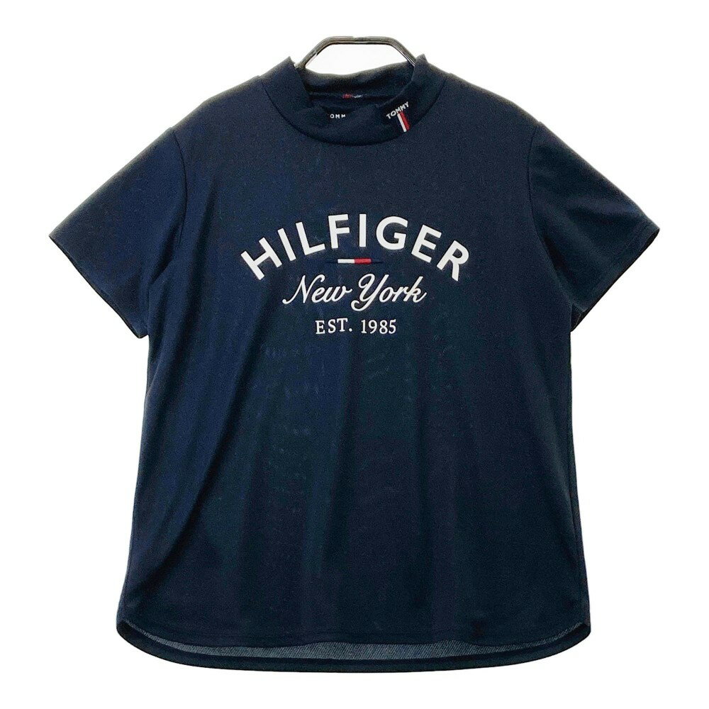 TOMMY HILFIGER GOLF トミー ヒルフィガーゴルフ ハイネック 半袖Tシャツ ネイビー系 M 【中古】ゴルフウェア レディース