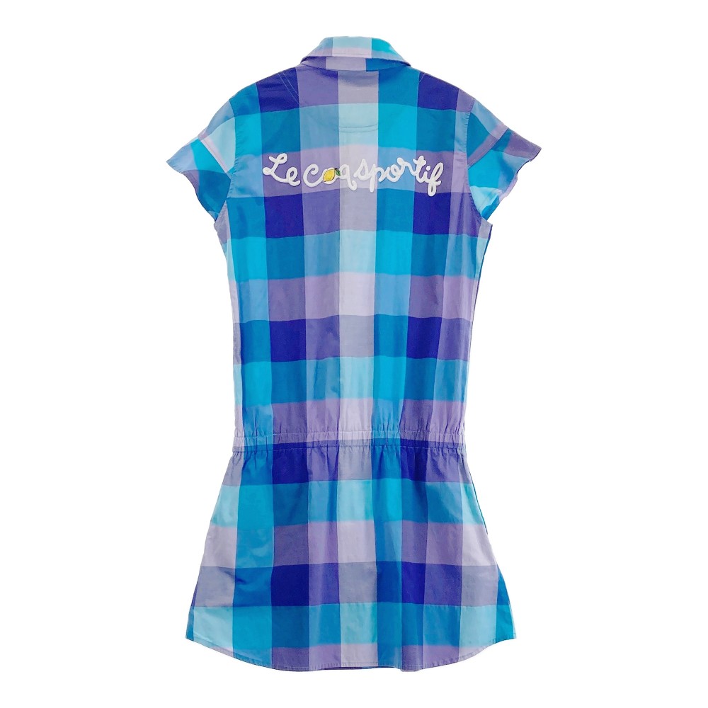 LECOQ GOLF ルコックゴルフ 半袖ワンピース チェック柄 パープル系 M 【中古】ゴルフウェア レディース