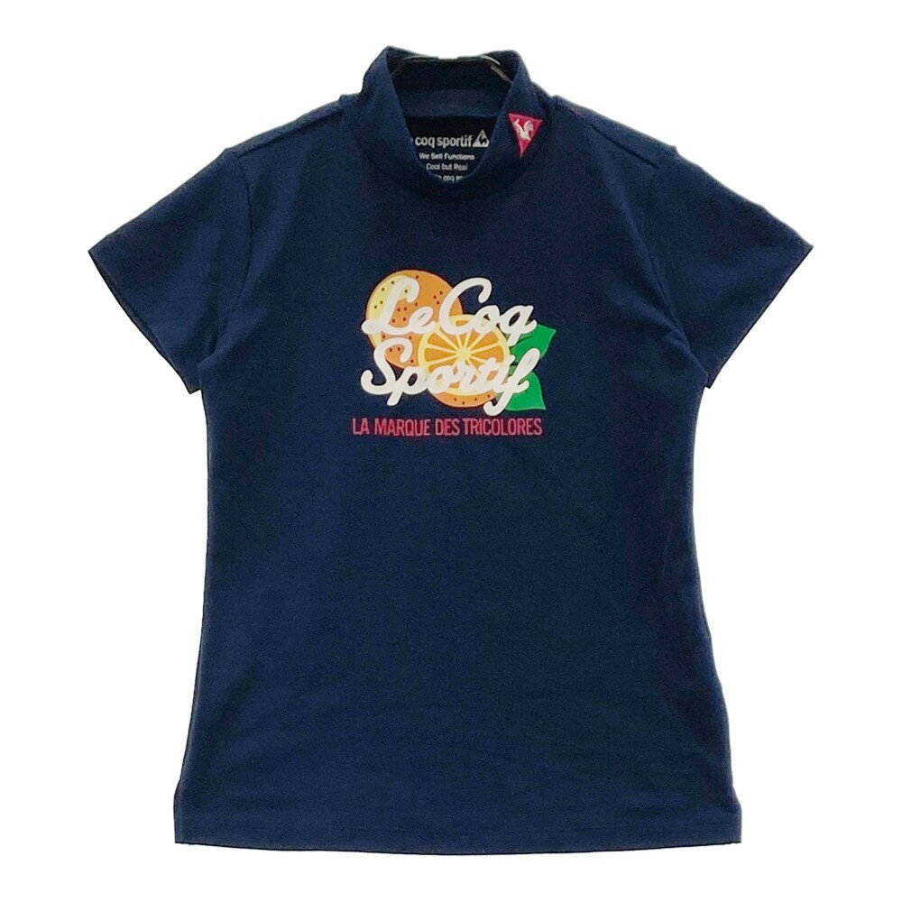 LECOQ GOLF ルコックゴルフ ハイネック 半袖Tシャツ ネイビー系 S 【中古】ゴルフウェア レディース