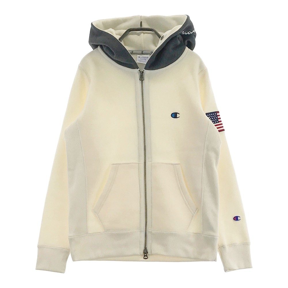 CHAMPION GOLF チャンピオンゴルフ 裏起毛ニットパーカー ホワイト系 MEDIUM 【中古】ゴルフウェア レディース