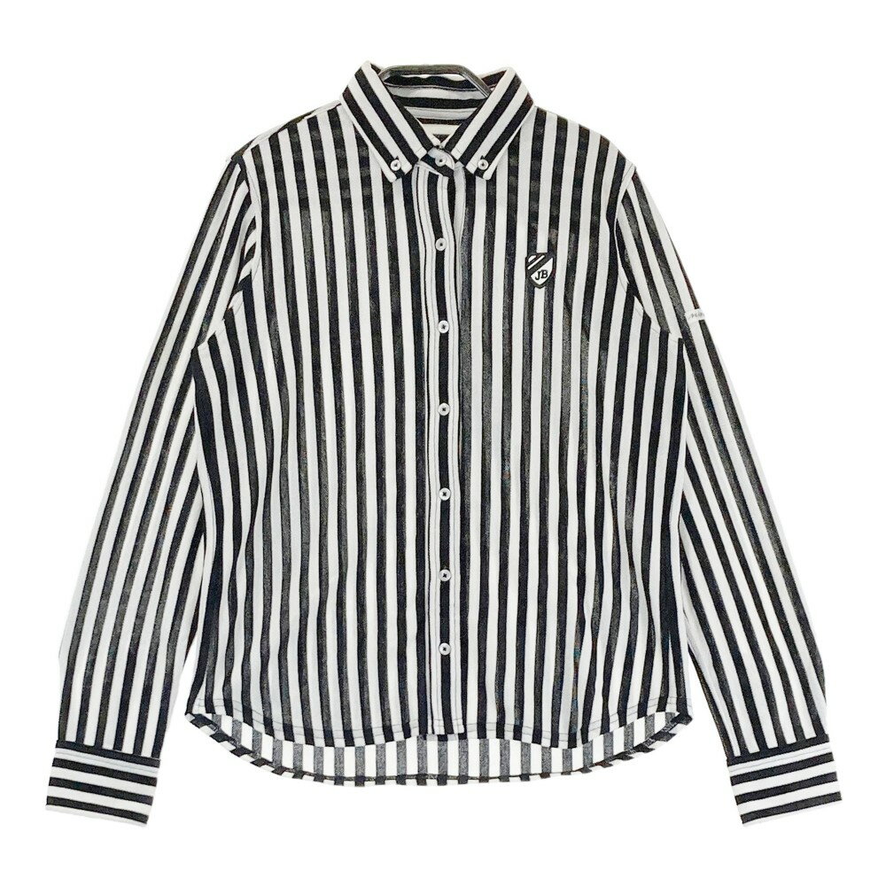 JACK BUNNY ジャックバニー 長袖シャツ ストライプ柄 ブラック系 0 【中古】ゴルフウェア レディース