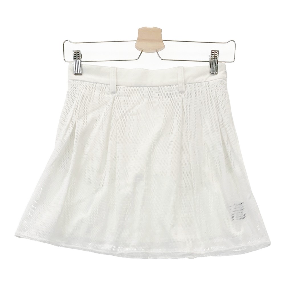 ADIDAS GOLF アディダスゴルフ 裏地付メッシュスカート ホワイト系 M 【中古】ゴルフウェア レディース