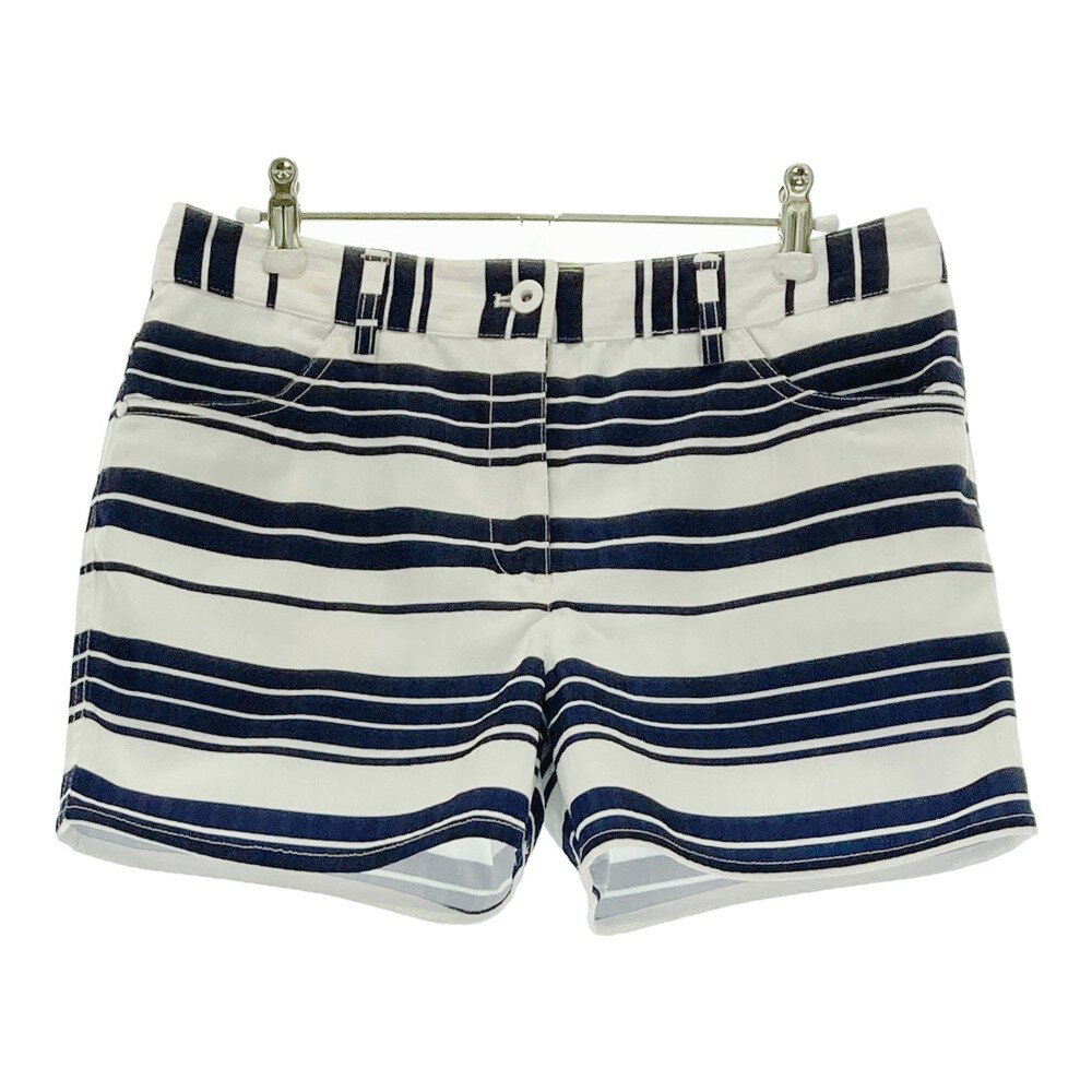 CALLAWAY キャロウェイ ショートパンツ ボーダー柄 ホワイト系 L 【中古】ゴルフウェア レディース