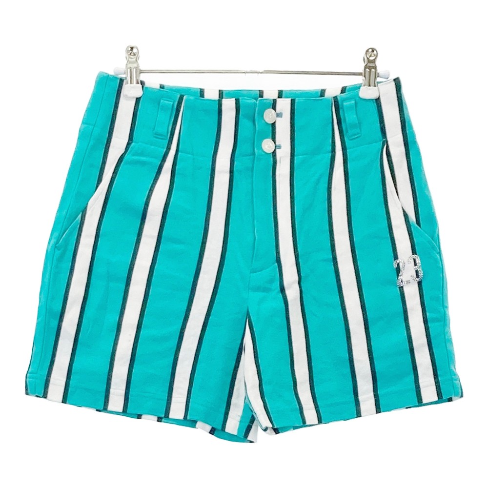 23区GOLF ニジュウサンクゴルフ ショート パンツ ストライプ柄 ブルー系 61 【中古】ゴルフウェア レディース