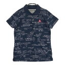 LECOQ GOLF ルコックゴルフ 半袖ポロシャツ 総柄 ネイビー系 M 【中古】ゴルフウェア レディース