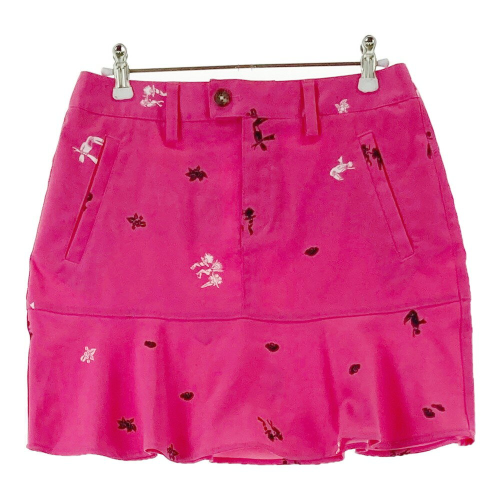 ADIDAS GOLF アディダスゴルフ AF8425 スカート 総柄 ピンク系 S 【中古】ゴルフウェア レディース