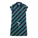CHAMPION GOLF チャンピオンゴルフ 半袖ワンピース 総柄 ネイビー系 MEDIUM 【中古】ゴルフウェア レディース