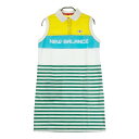 NEW BALANCE ニューバランス ノースリーブ ワンピース ボーダー柄 ホワイト系 1 【中古】ゴルフウェア レディース