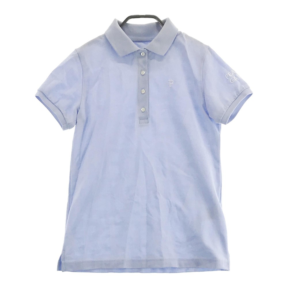 PEARLY GATES パーリーゲイツ 2023年モデル 半袖ポロシャツ 総柄 ブルー系 0 【中古】ゴルフウェア レディース