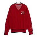 23区GOLF ニジュウサンクゴルフ ニットセーター レッド系 2 【中古】ゴルフウェア レディース