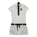 FILA GOLF フィラゴルフ 半袖ワンピース チェック柄 グレー系 M 【中古】ゴルフウェア レディース
