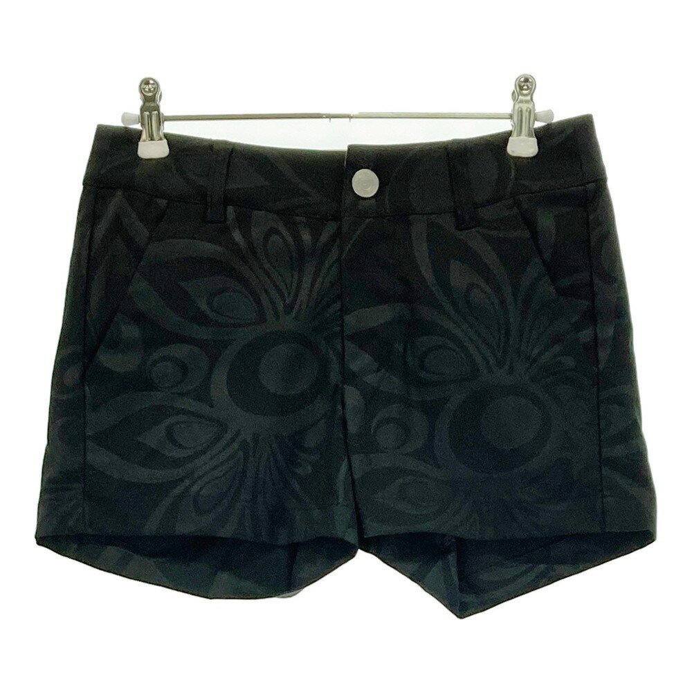 LOUD MOUTH ラウドマウス ショートパンツ 総柄 ブラック系 S 【中古】ゴルフウェア レディース