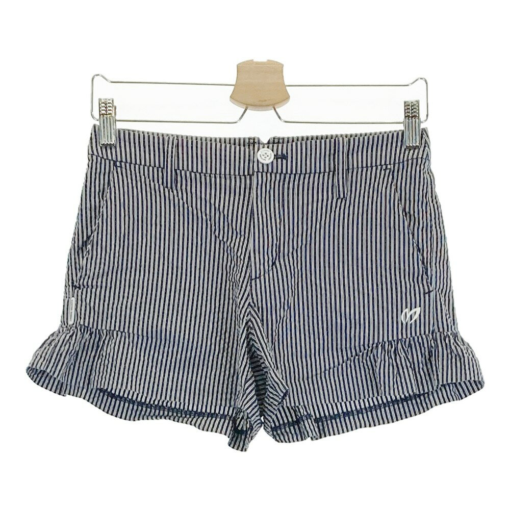 MASTER BUNNY EDITION マスターバニーエディション ショートパンツ シアサッカー ストライプ柄 ネイビー系 0 【中古】ゴルフウェア レディース