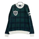 PEARLY GATES パーリーゲイツ ニットセーター チェック柄 グリーン系 1 【中古】ゴルフウェア レディース