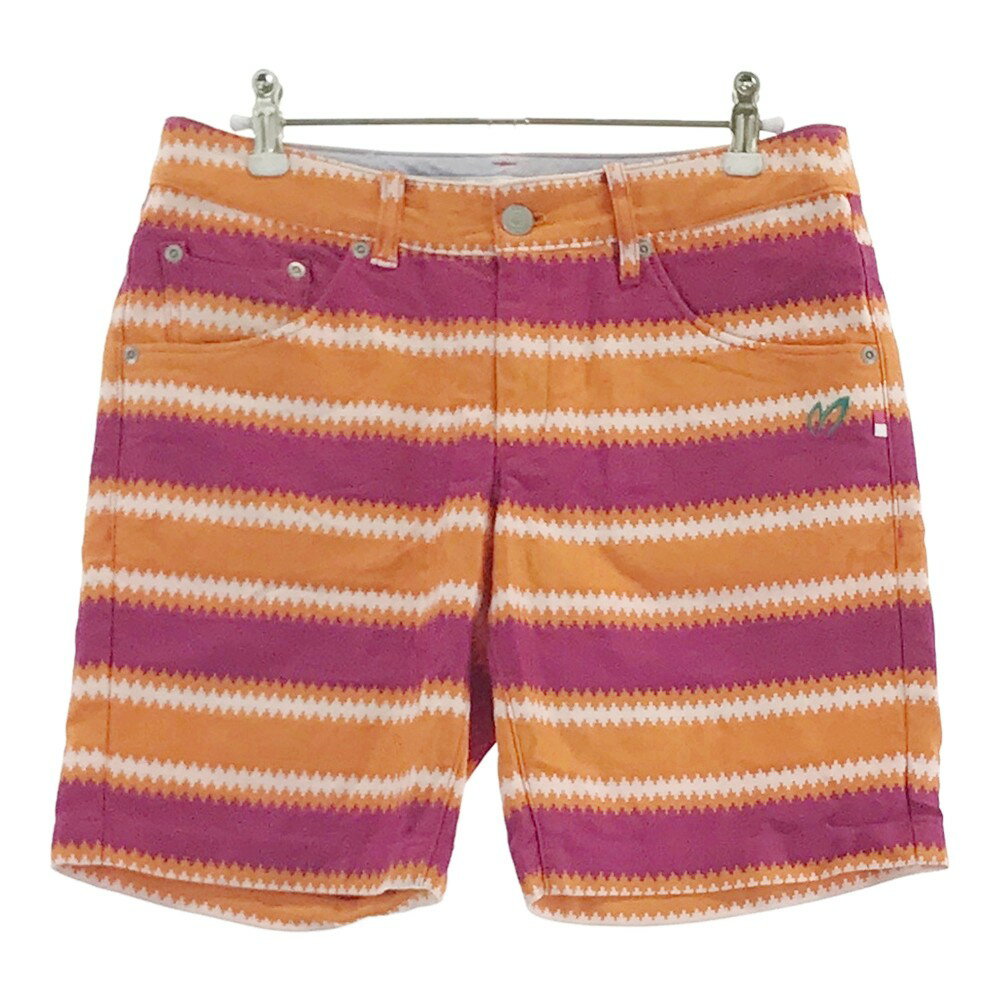 MASTER BUNNY EDITION マスターバニーエディション ショートパンツ ボーダー柄 オレンジ系 1 【中古】ゴルフウェア レディース