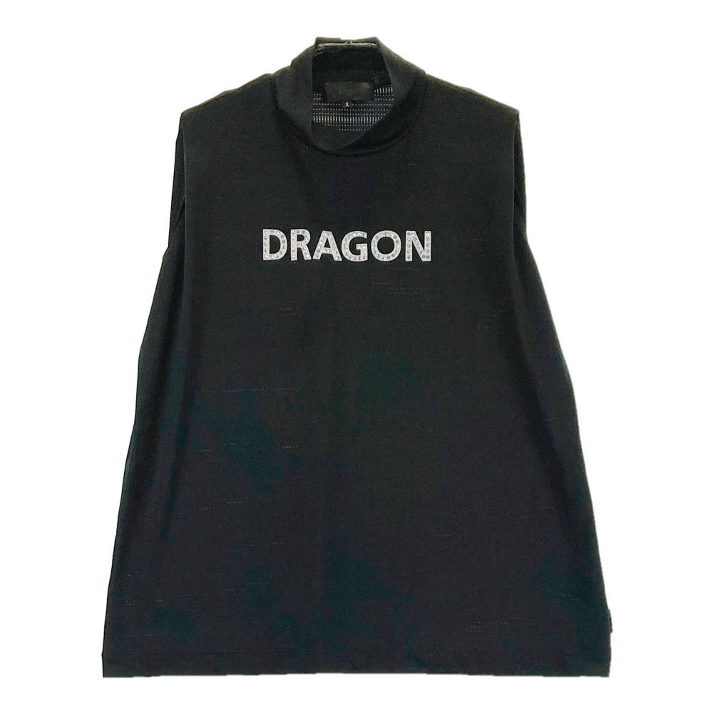 DANCE WITH DRAGON ダンスウィズドラゴン ハイネック ノースリーブシャツ ブラック系 2 【中古】ゴルフウェア レディース