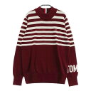 TOMMY HILFIGER GOLF トミー ヒルフィガーゴルフ ハイネック 長袖ニットセーター ボーダー柄 レッド系 L 【中古】ゴルフウェア レディース