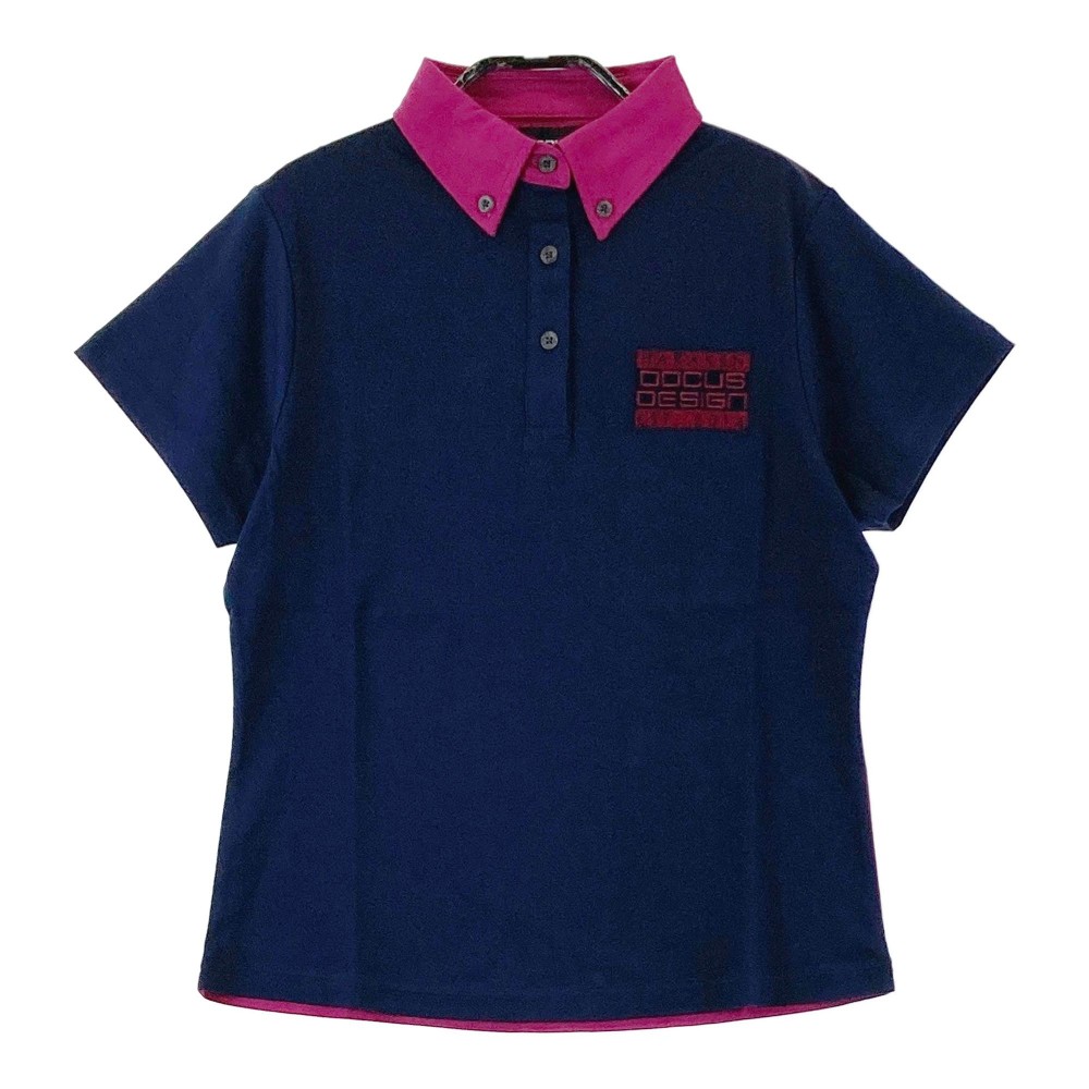 DOCUS ドゥーカス 2023年モデル 半袖ポロシャツ ネイビー系 M 【中古】ゴルフウェア レディース