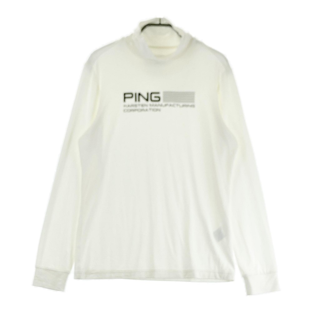 PING ピン 2022年 長袖ハイネックTシャツ ホワイト系 L 【中古】ゴルフウェア レディース