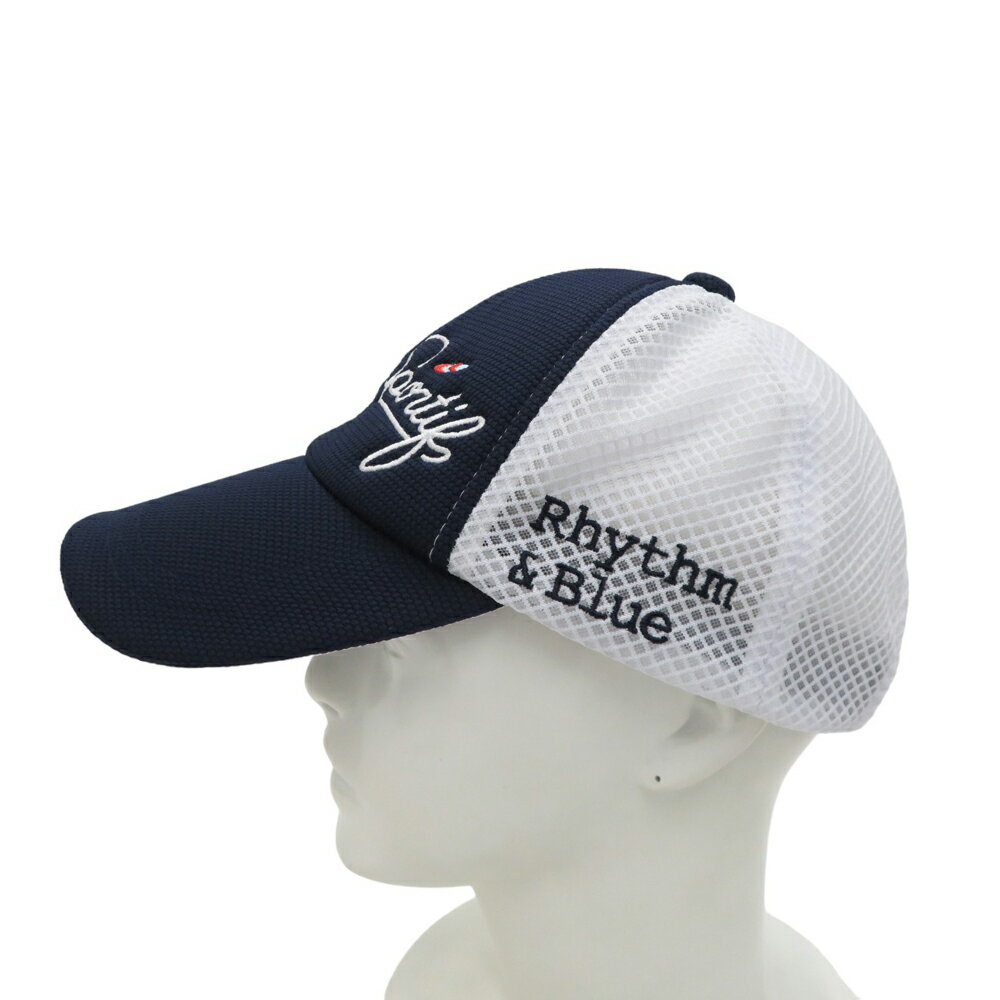 LECOQ GOLF ルコックゴルフ メッシュ キャップ ネイビー系 55-57 【中古】ゴルフウェア