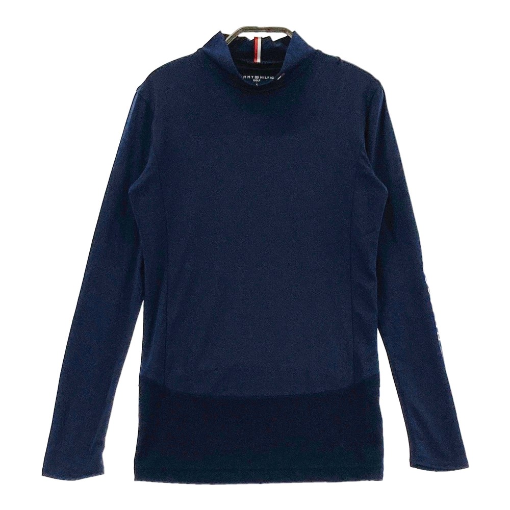 TOMMY HILFIGER GOLF トミー ヒルフィガーゴルフ ハイネック 長袖 メッシュインナー Tシャツ ネイビー系 S 【中古】ゴルフウェア レディース