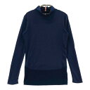 TOMMY HILFIGER GOLF トミー ヒルフィガーゴルフ ハイネック 長袖 メッシュインナー Tシャツ ネイビー系 S 【中古】ゴルフウェア レディース