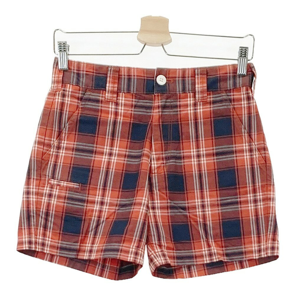 BEAMS GOLF ビームスゴルフ ショートパンツ チェック柄 オレンジ系 24 【中古】ゴルフウェア レディース
