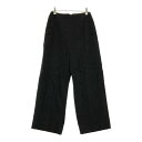 BORDERS at BALCONY ボーダーズ アット バルコニー BD2211-3G-23 LINEN WIDE PANTS リネンワイドパンツ ブラック系 36 【中古】レディース