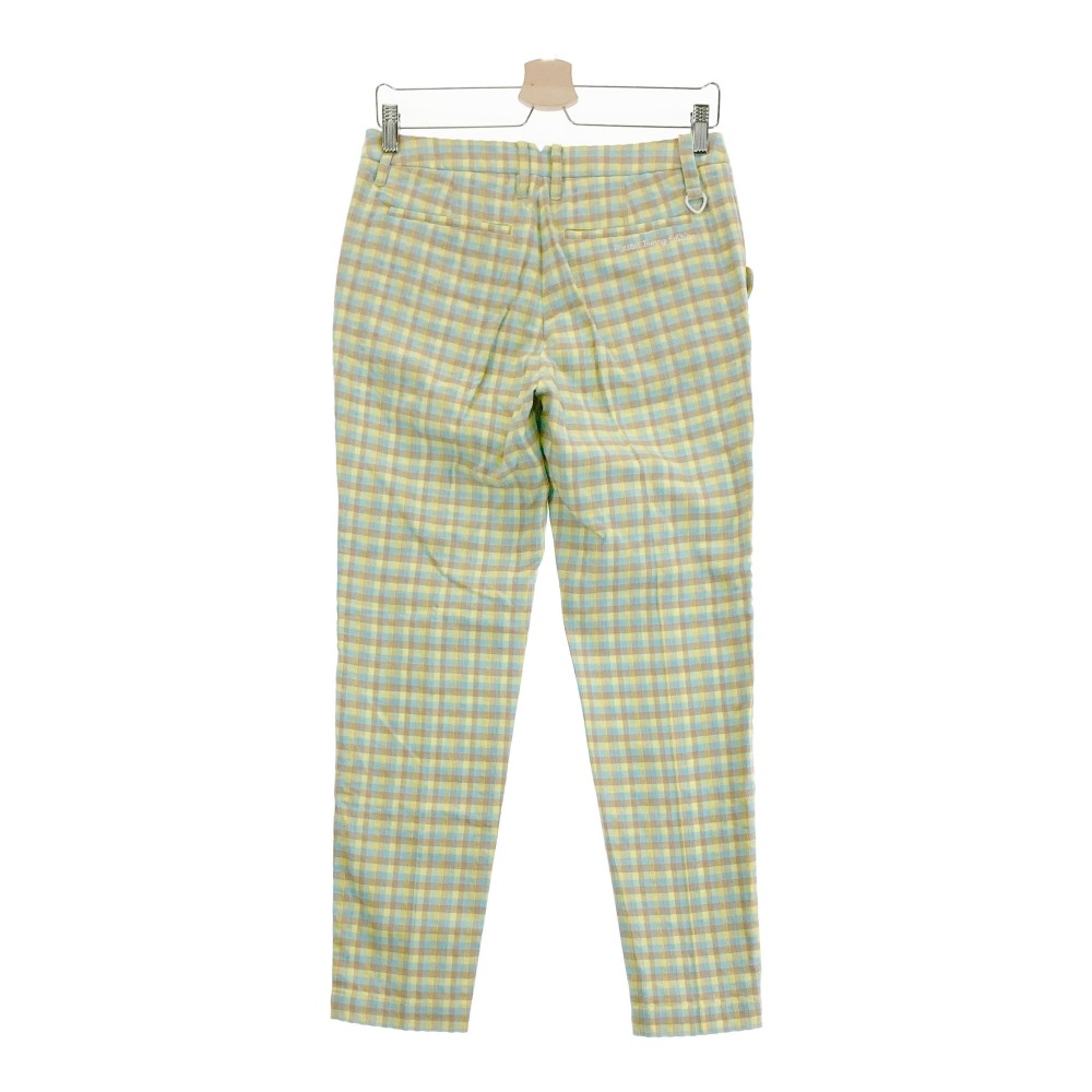 MASTER BUNNY EDITION マスターバニーエディション ロングパンツ チェック柄 イエロー系 2 【中古】ゴルフウェア レディース