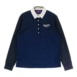 BEAMS GOLF ビームスゴルフ 長袖ポロシャツ 切替 ネイビー系 L 【中古】ゴルフウェア レディース