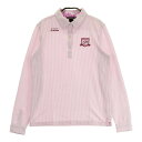 ZOY ゾーイ シアサッカー 長袖ポロシャツ ストライプ柄 ピンク系 38 【中古】ゴルフウェア レディース その1