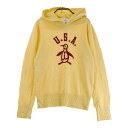 MUNSING WEAR マンシングウェア MLWQGL12 ニットパーカー イエロー系 L 【中古】ゴルフウェア レディース