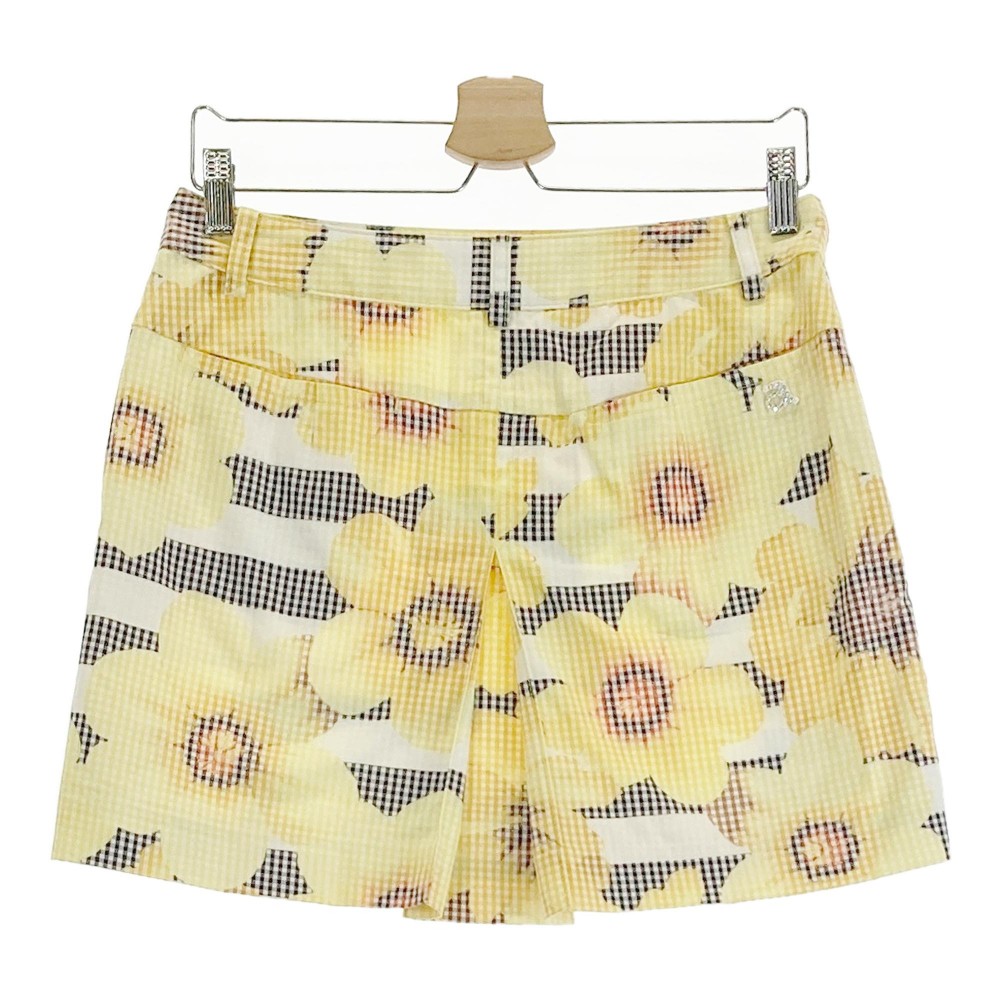 ARCHIVIO アルチビオ ストレッチスカート 花 総柄 イエロー系 40 【中古】ゴルフウェア レディース