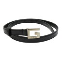 GUCCI グッチ 037 519 1969 細ベルト Gバックル ブラック系 75 30 【中古】レディース