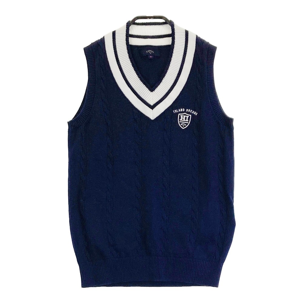 CALLAWAY キャロウェイ 241-8161801 Vネック ニットベスト ネイビー系 M 【中古】ゴルフウェア レディース