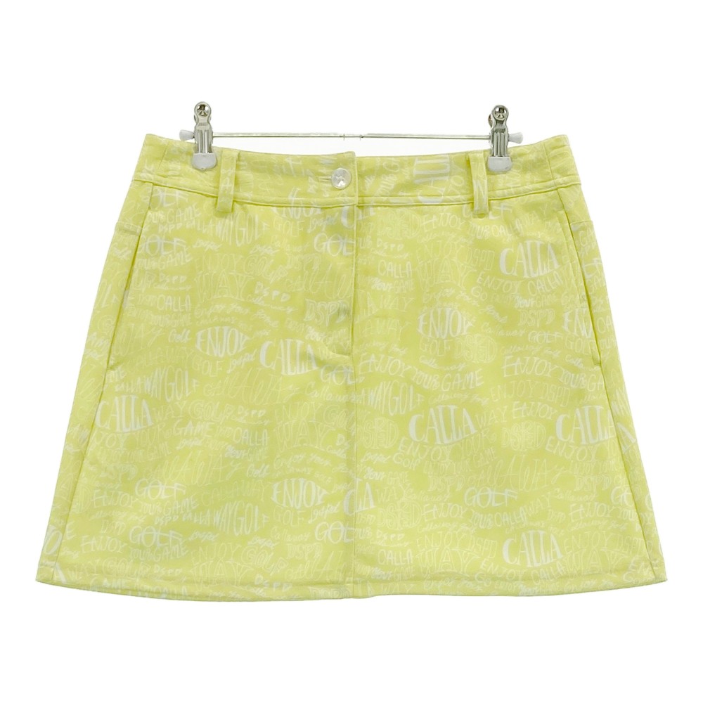 CALLAWAY キャロウェイ スカート ロゴ 総柄 イエロー系 L 【中古】ゴルフウェア レディース